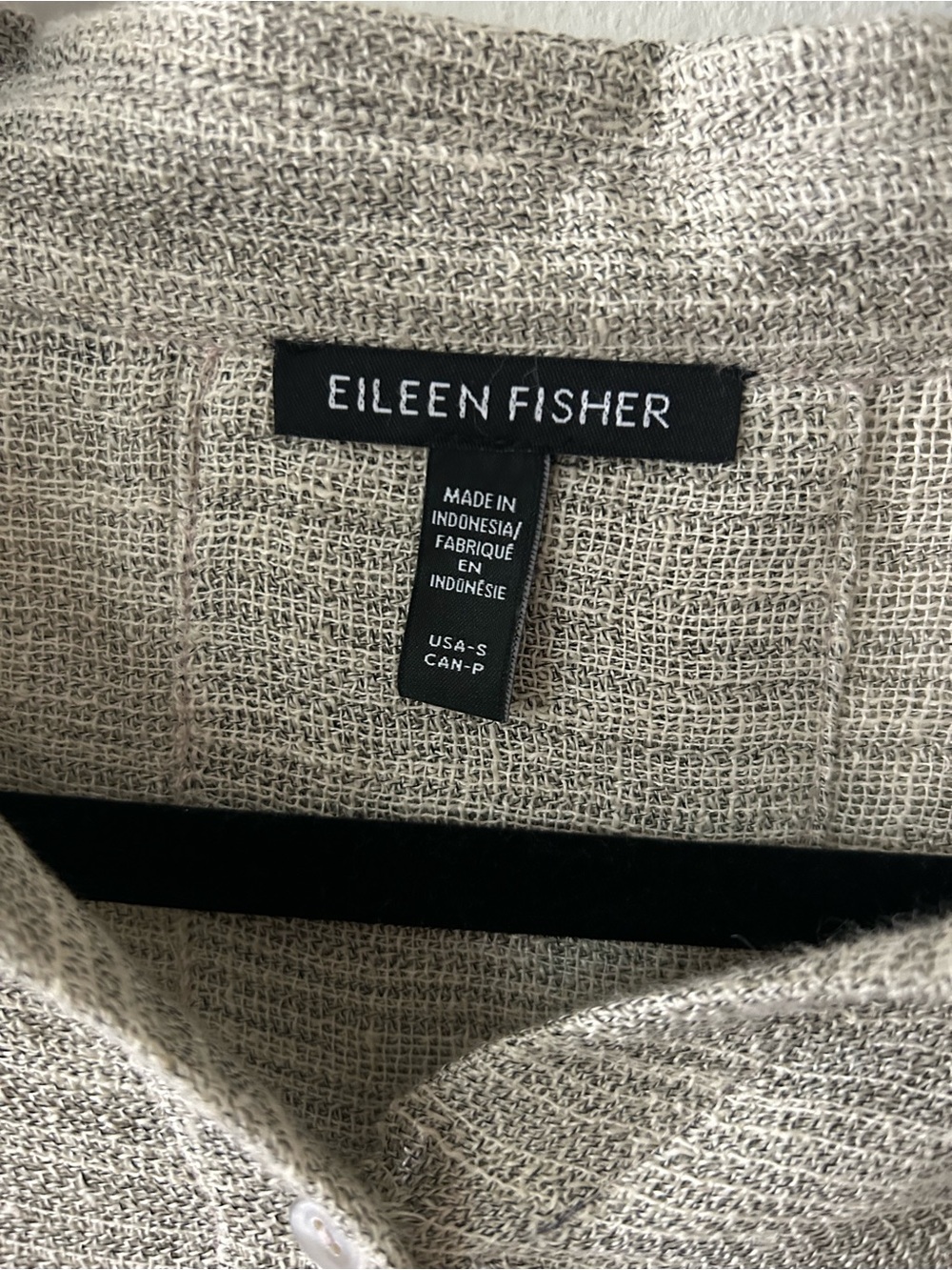 Eileen Fisher Organic Linen Boxy Cropped Button Down Shirt Top Small Minimalist - Picture 4 of 7